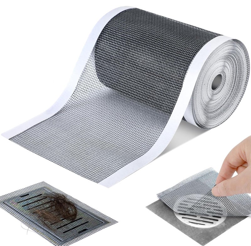 BSITFOW Plastic Kitchen Sink Strainer roll,Disposable Hair Shower Drain mesh Stickers uttable PVC mesh, DIY Shower Drain Cover Hair Catcher for Any Length,Disposable Hair Catcher(7cmX5meter) - Image 1