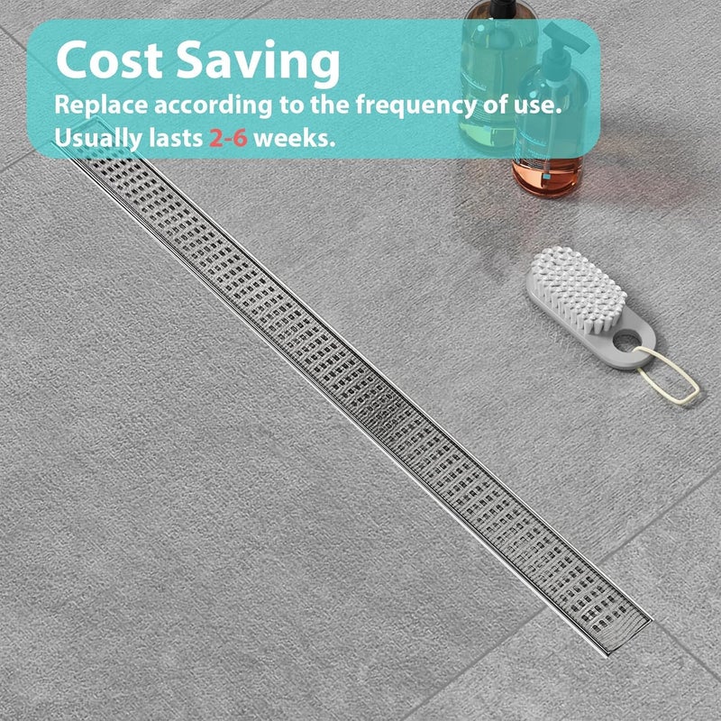 BSITFOW Plastic Kitchen Sink Strainer roll,Disposable Hair Shower Drain mesh Stickers uttable PVC mesh, DIY Shower Drain Cover Hair Catcher for Any Length,Disposable Hair Catcher(7cmX5meter) - Image 4
