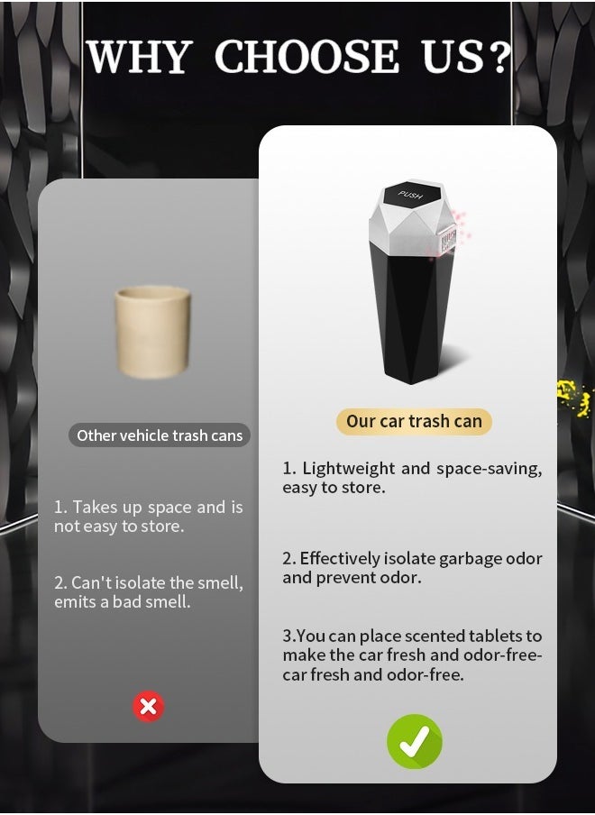 Waterproof Car Trash Can with Garbage Bag and Aromatherapy Sheet, Multi-Purpose Auto Trash Container, Easy to Use and Clean