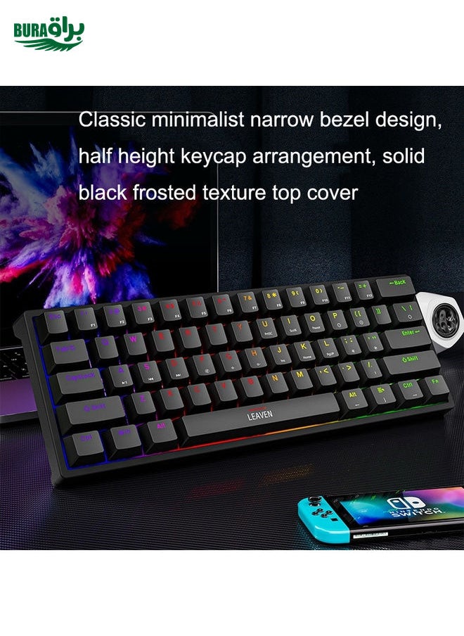 BURAQ LEAVEN K620 61 Keys Hot Plug-in Glowing Game Wired Mechanical Keyboard, Cable Length: 1.8m, Color: Blue Green Shaft  - Image 5