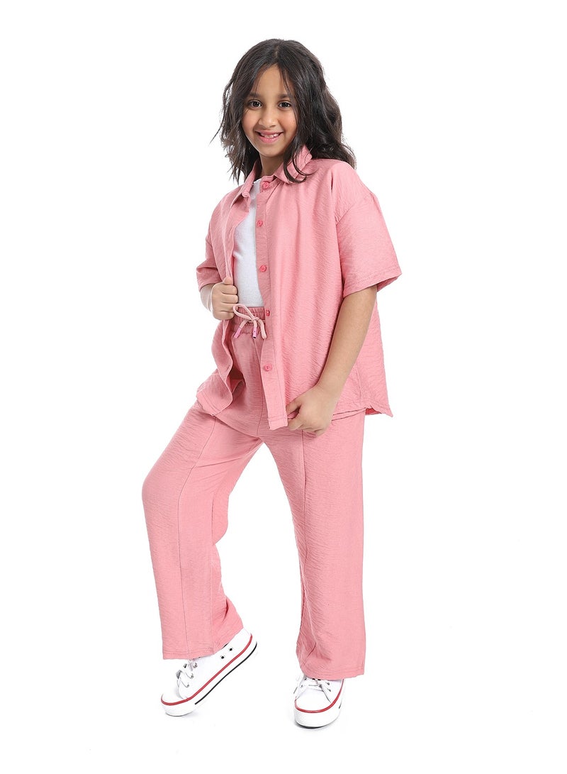 Caesar Girls' half-sleeved suit with front buttons - Image 2