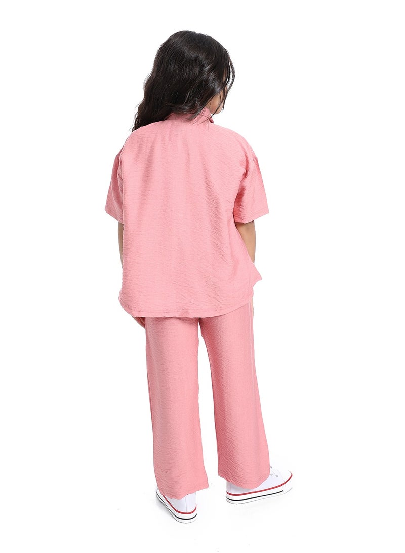 Caesar Girls' half-sleeved suit with front buttons - Image 3