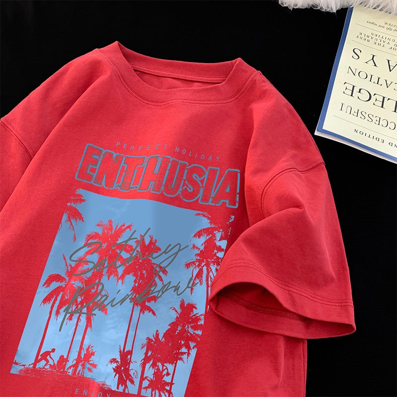 Casual Short-Sleeved T-Shirt Men'S 2024 Men'S Japanese Fashionable Trendy Brand Loose Half-Sleeved T-Shirt For Boys - Image 1