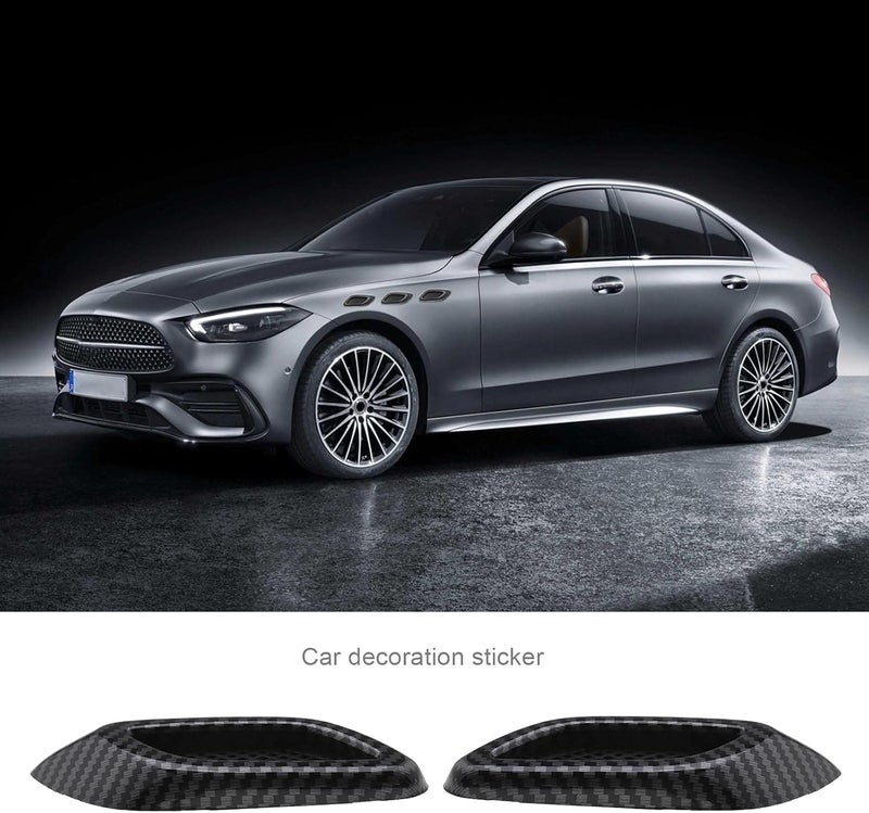 Create idea 1 Pair Air Flow Intake Cover Universal Car Decorative Air Flow Intake Scoop Bonnet Side Fender Vent Hood Vent Grille Trim Cover Carbon Fiber Style Sticker - Image 2