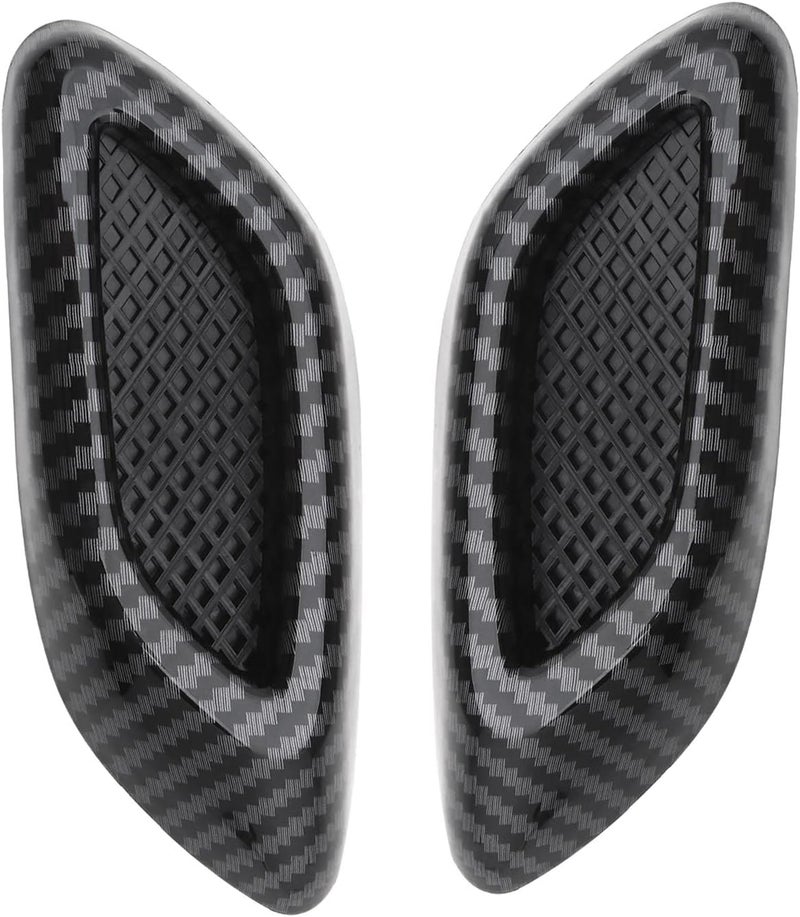 Create idea 1 Pair Air Flow Intake Cover Universal Car Decorative Air Flow Intake Scoop Bonnet Side Fender Vent Hood Vent Grille Trim Cover Carbon Fiber Style Sticker - Image 1