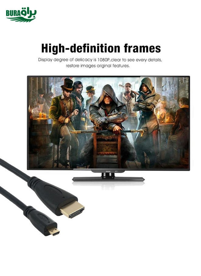 BURAQ Full 1080P Video HDMI to Micro HDMI Cable for GoPro HERO 4 / 3+ / 3 / 2 / 1 / SJ4000, Length: 1.5m  - Image 5