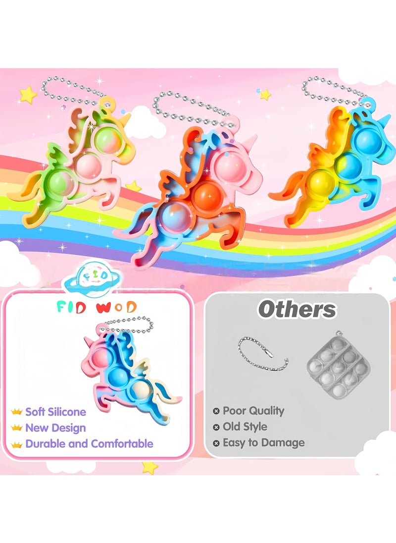 Mr. Penda 30 Pack Unicorns Party Favors Fidget Toys, Bulk Its Unicorn Keychains Party Favors for Kids, Classroom, Party Favors, Goodie Bags Fillers, Birthday Day Gifts and Prize (Random Color)  - Image 3