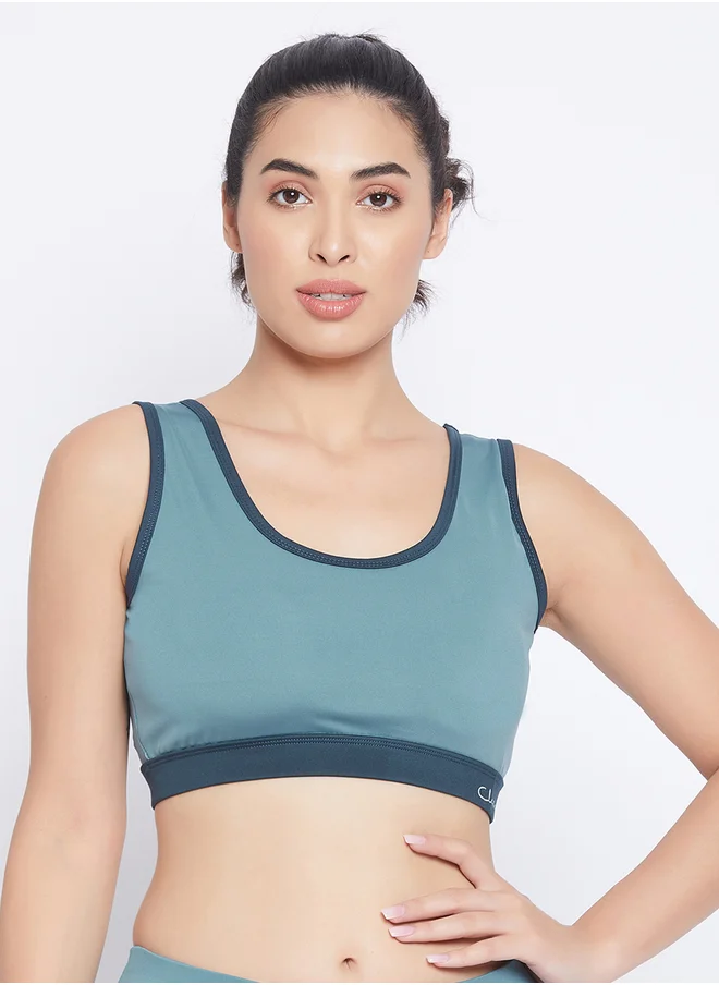 Clovia Medium Impact Padded Non-Wired Sports Bra with Removable Cups