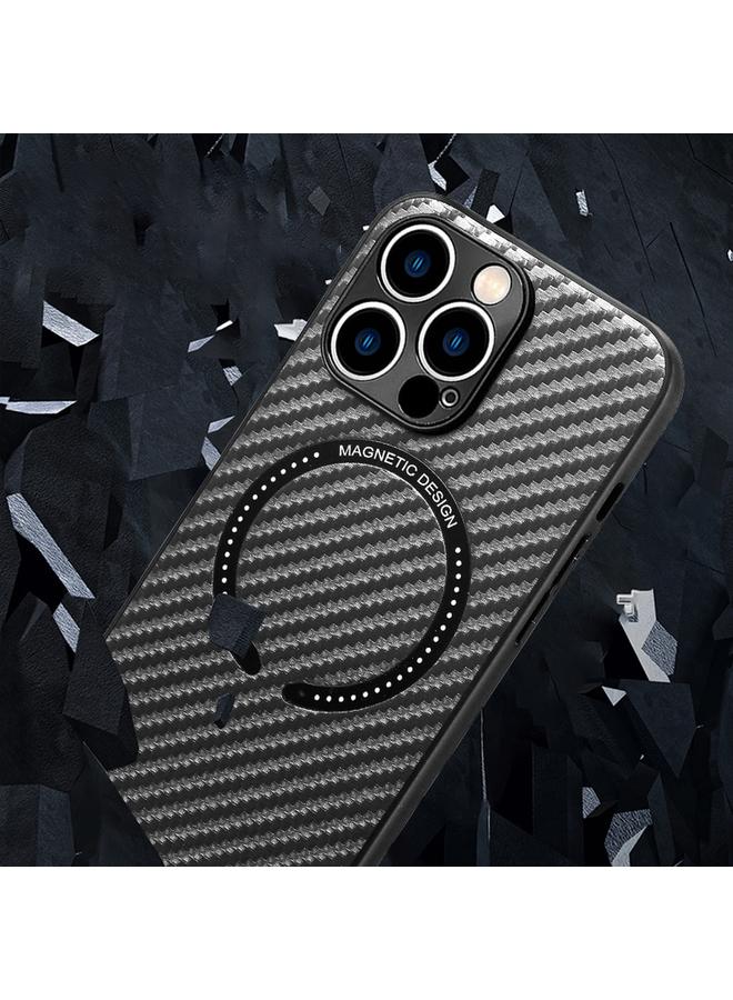 S-TOP Case For iPhone 12 Pro Max Carbon Fiber Texture MagSafe Magnetic Phone Case - Image 4