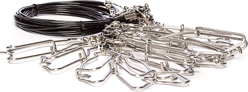 Rig Em Right Rig'Em Right Waterfowl Pre-Rigged Gang Rig Drops with 400-LB Monofilament and Large 6" Stainless Steel Clips for Speed and Durability (12 Gang Rig Drops) - Image 1