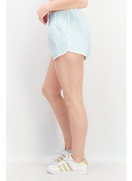 adidas Originals Women Sportswear Fit Embroidered Logo Training Shorts, Light Blue  - Image 4