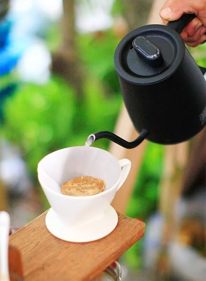 DUNISO 100 قطعة فلتر قهوة ورقي قابل للتخلص منه، حجم V60 01 أبيض، ورق مخروط يناسب ماكينة القهوة بالتنقيط والسكب - Image 5