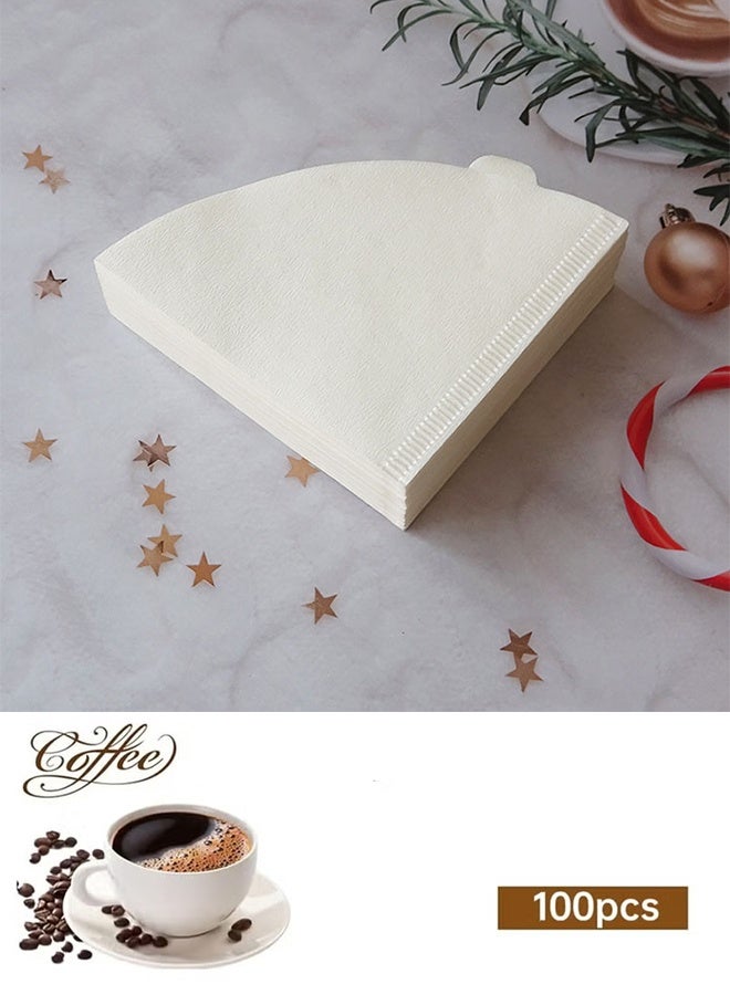 DUNISO 100 قطعة فلتر قهوة ورقي قابل للتخلص منه، حجم V60 01 أبيض، ورق مخروط يناسب ماكينة القهوة بالتنقيط والسكب - Image 2