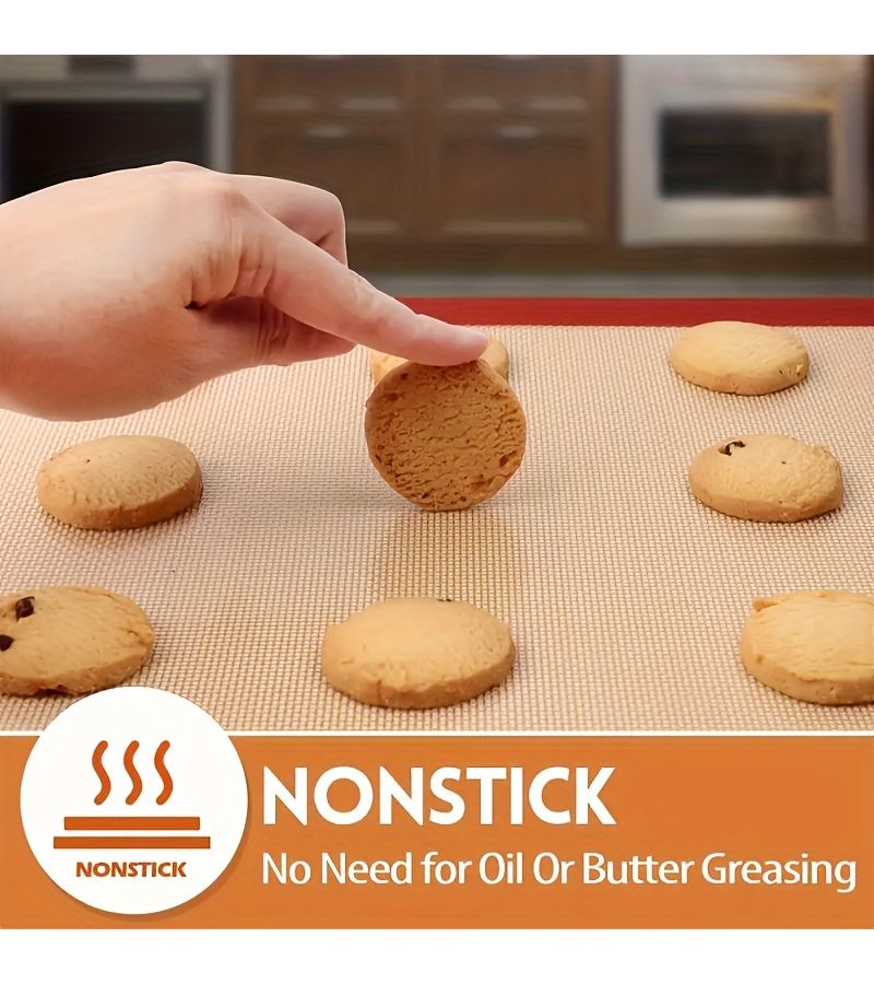 سجادة خبز سيليكون حمراء مقاس 16.5 × 11.6 بوصة، غير لاصقة وقابلة لإعادة الاستخدام كبطانة فرن - Image 5