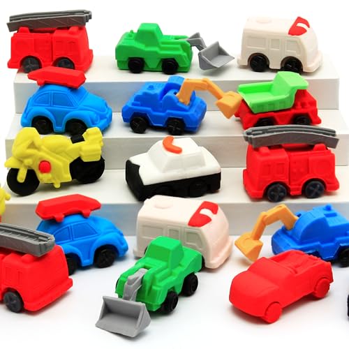 Satomoto 40 pcs Truck Erasers for Kids Classroom Prizes,Truck Eraser Puzzle 3D Take Apart Car Pencil Erasers for Class Treasure Box,Game Rewards,Party Favors,Easter Egg Stuffers - Image 1