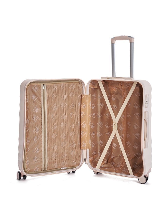 ليمرا طقم شنط سفر مكون من 5 حقائب أمتعة بـ 4 عجلات بتصميم حديث بيج - Image 4