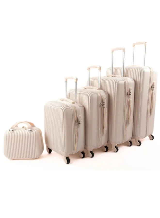 LIMRA Luggage set 5 pieces travel Bags with a distinctive design from limra beige