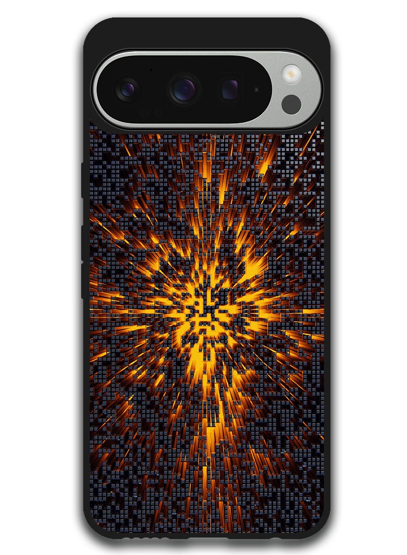 Theodor Protective Case Anti Scratch Shock Proof Bumper Cover For Google Pixel 9 Pro XL squares_structure_glow - Image 1