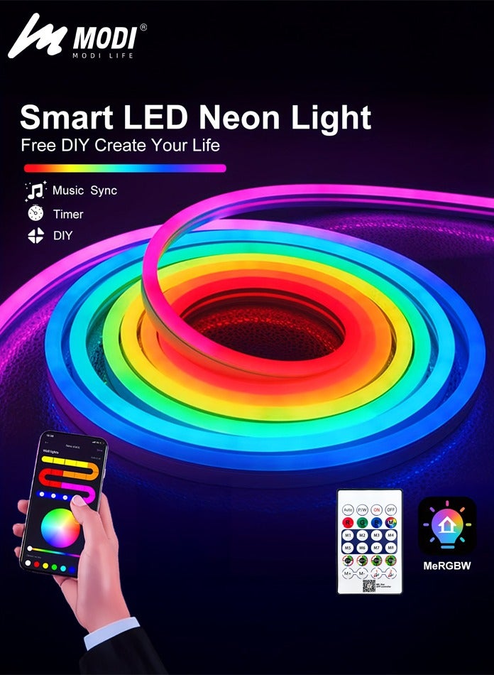MODI RGB LED Neon Light Strip 5M – USB Powered, Remote Control, 8 Modes, 12 Colors, Adjustable Brightness for Home, Gaming & Party - Image 2