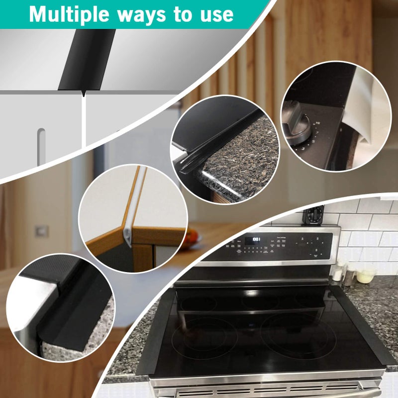 CARGEN Gap Filler For Stove And Counter - Kitchen Stove Counter Gap Cover Silicone Gap Cover Between Stove And Counter 21 Inches Black - Image 5