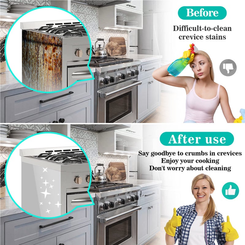 CARGEN Gap Filler For Stove And Counter - Kitchen Stove Counter Gap Cover Silicone Gap Cover Between Stove And Counter 21 Inches Black - Image 3