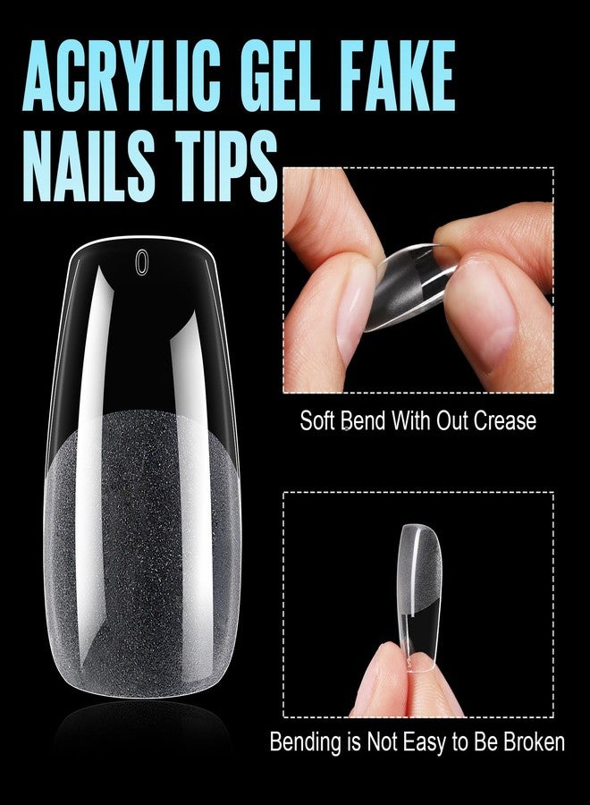 TOMICCA Medium Coffin Nail Tips, 240Pcs Half Matte Nail Tips, 15 Sizes Nail Extension Tips Set, Full Cover Pre Shaped Fake Nails for Beginner and Professional DIY Nail Salon - Image 3