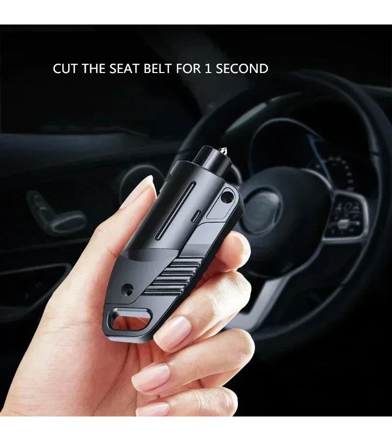2 In 1 Black Car Safety Hammer Seat Belt Cutter Window Breaker Glass Breaker Lifesaving Escape Rescue Tool - Image 3