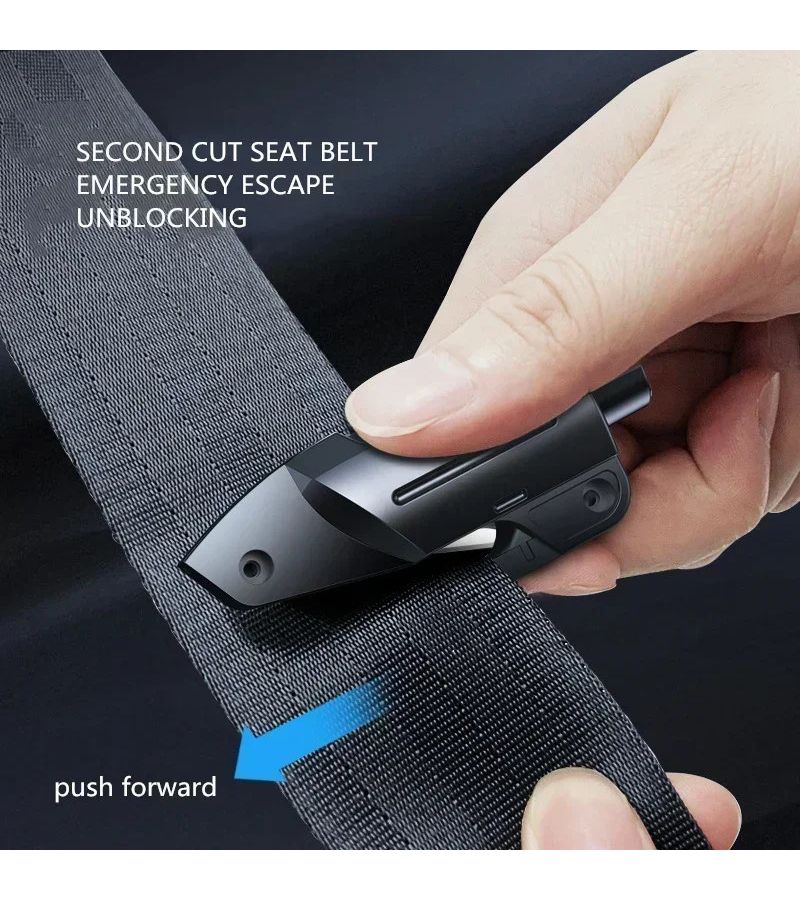 2 In 1 Black Car Safety Hammer Seat Belt Cutter Window Breaker Glass Breaker Lifesaving Escape Rescue Tool - Image 4