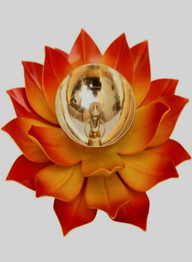 S.S TRADERS Lotus Shaped Brass Diya for Puja /Center Wick Holder Pital Akhand Kamal Deep Vilakku for Home Décor, Worship, Housewarming, Marriage & Return Gift/Size 5 inch - Image 1