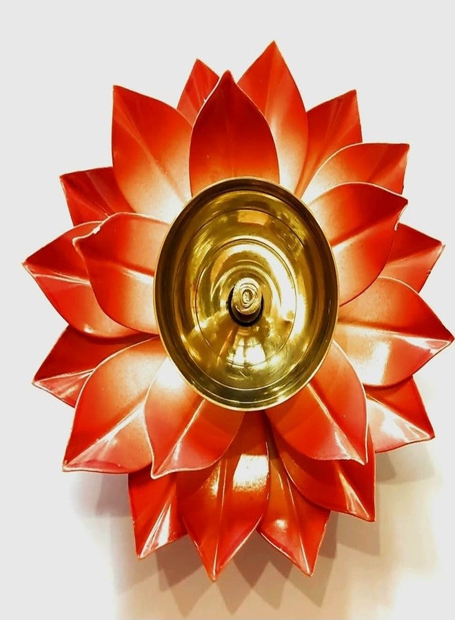 S.S TRADERS Lotus Shaped Brass Diya for Puja /Center Wick Holder Pital Akhand Kamal Deep Vilakku for Home Décor, Worship, Housewarming, Marriage & Return Gift/Size 5 inch - Image 4