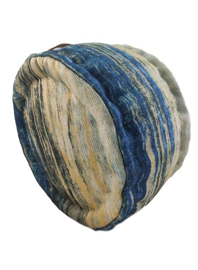 Ramsha Printed pouf with leather handle for living room footrest ottomans pf-033 50X50X30 CM - Image 5