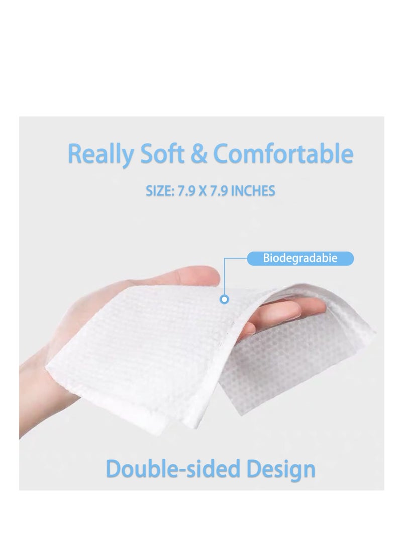 Disposable Facial Towels - Lint-Free Makeup Removal Wipes, Gentle Daily Cleansing Towelettes for Sensitive Skin, 3 Packs of 100 Count Each, Perfect for Effortless Makeup Removal. - Image 5