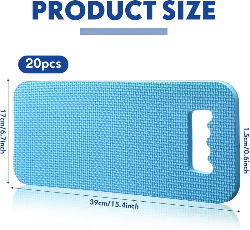 Riakrum 20 Pcs Garden Kneeling Pad Garden Knee Pads Thick Foam Knee Mat Waterproof Knee Cushions for Kneeling Multi Functional Kneeler for Praying, Gardening, Baby Bath, Yoga, 15.4 x 6.7 Inch (Blue) - Image 2