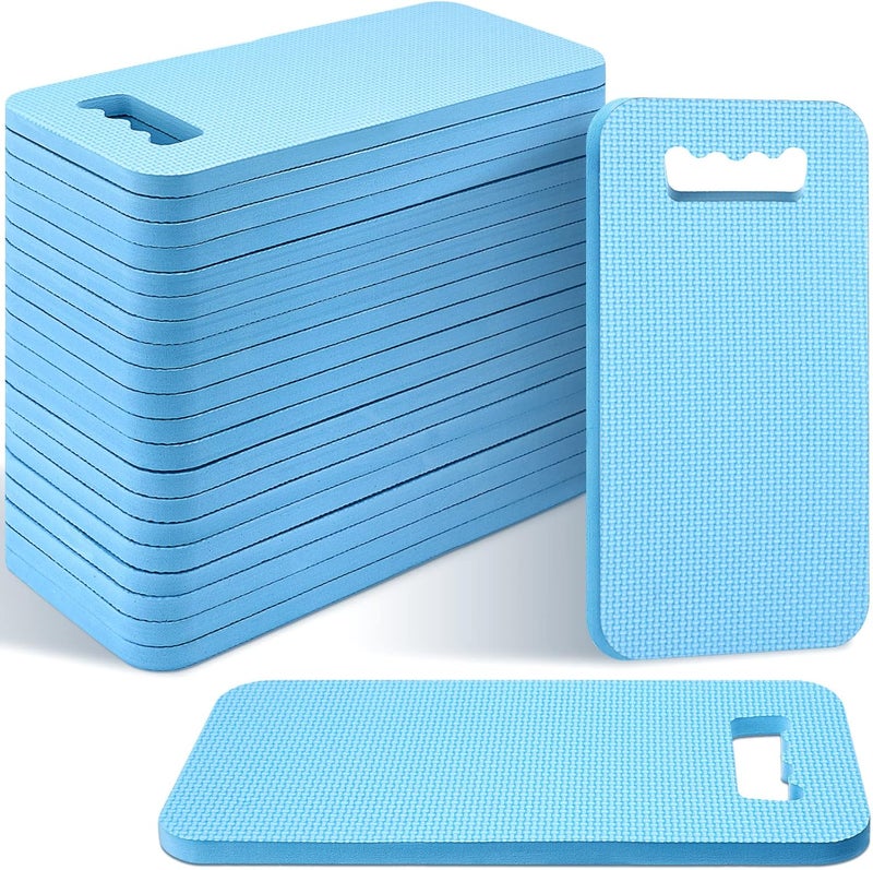 Riakrum 20 Pcs Garden Kneeling Pad Garden Knee Pads Thick Foam Knee Mat Waterproof Knee Cushions for Kneeling Multi Functional Kneeler for Praying, Gardening, Baby Bath, Yoga, 15.4 x 6.7 Inch (Blue) - Image 1