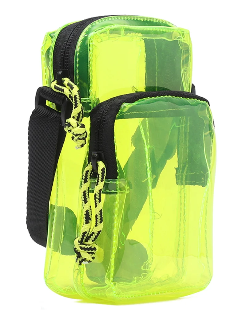 London Rag Clear bag with two compartments in Lime