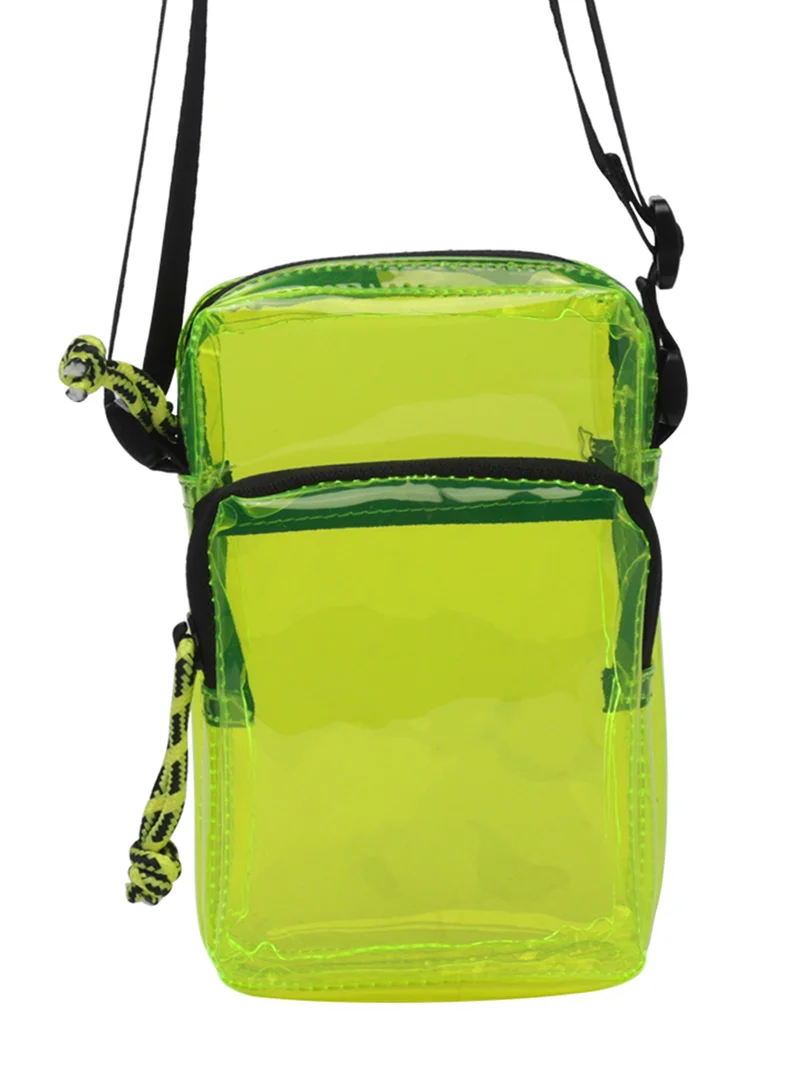 London Rag Clear bag with two compartments in Lime