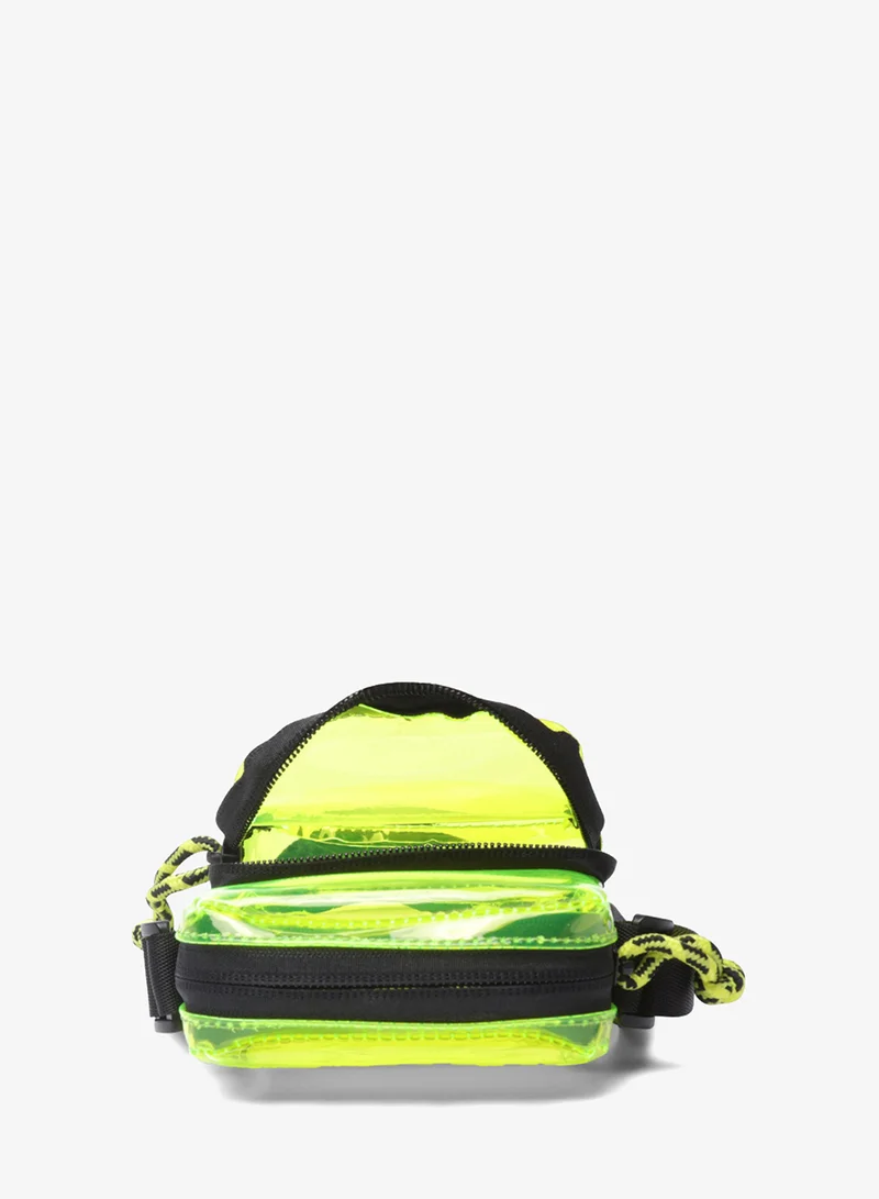 London Rag Clear bag with two compartments in Lime