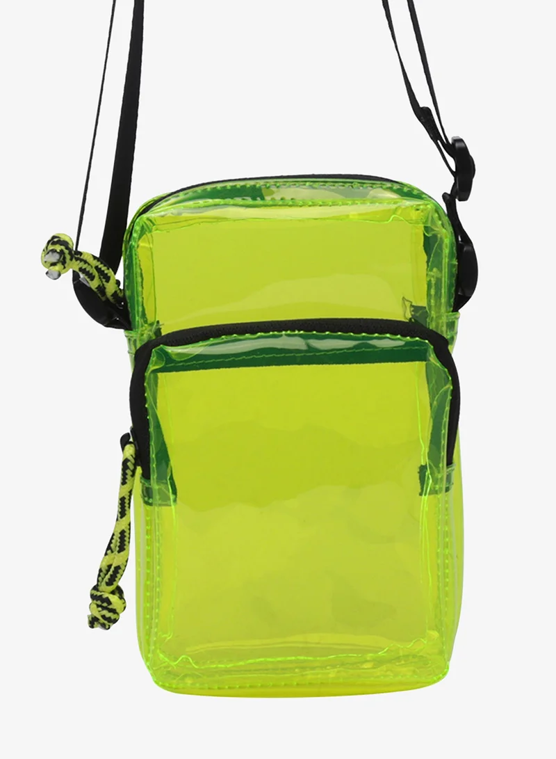 London Rag Clear bag with two compartments in Lime