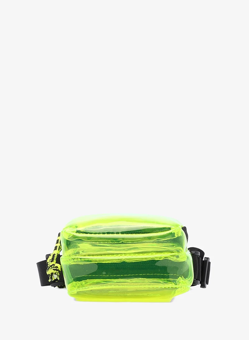London Rag Clear bag with two compartments in Lime