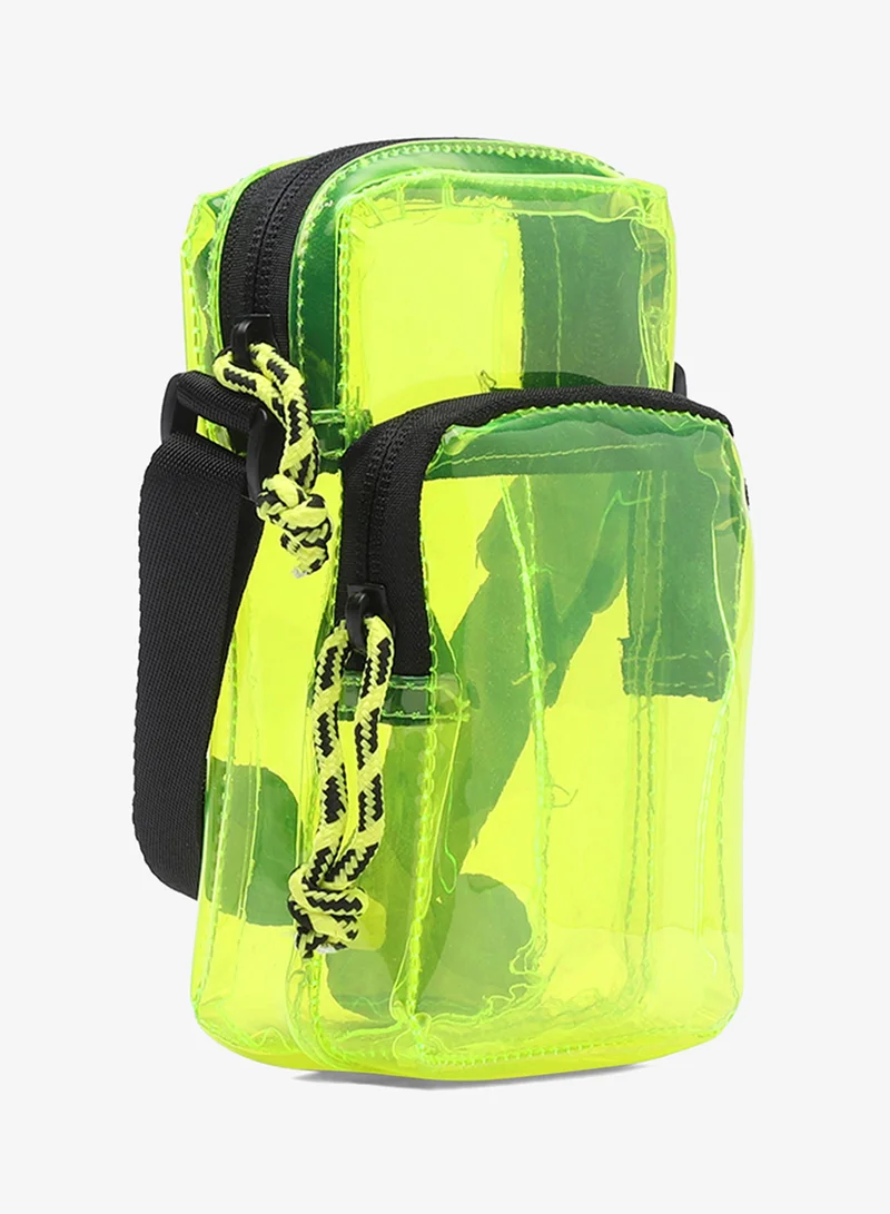 London Rag Clear bag with two compartments in Lime