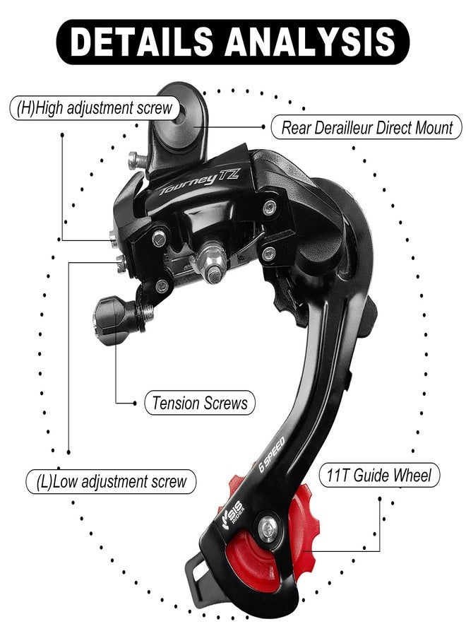 Relwears Bike Rear Derailleur RD-TZ500 6/7 Speed Derailleur Direct Mount Derailleur for Mountain Bike Road Bike - Image 3