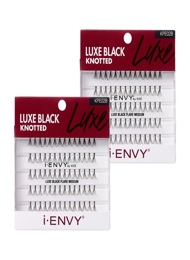 i.Envy KISS iENVY Individual Lashes Luxe Black Flare Knotted Lashes 70PCS Medium Individual Lashes (2 PACK) - Image 1