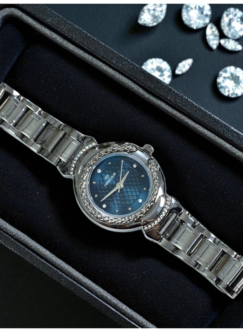 فاندر بلو ساعة يد انيقة رسمية للنساء انالوج بعقارب وحركة كوارتز من الستانلس ستيل ومقاومة للماء - Image 3