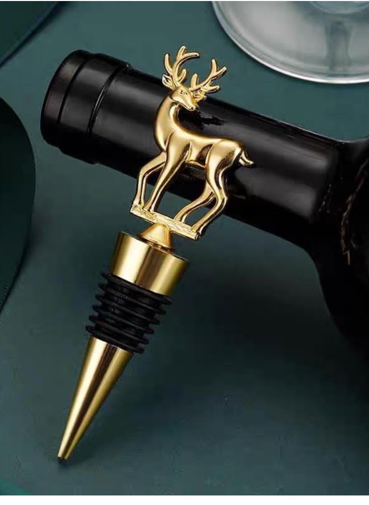 Generic - Wine Bottle Stoppers Wine Stoppers for Freshness Silicone Deer Shaped Wine Stoppers for Wine Bottles 2-Piece Set - Image 1