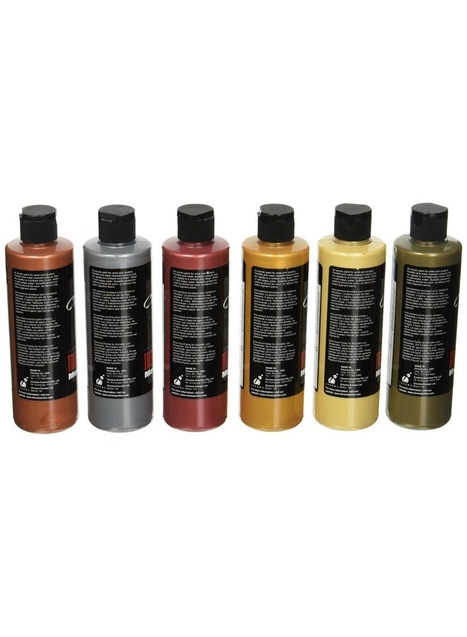 Chroma Molten Metals Acrylic Paint Set, 8.4 oz Bottle, Assorted Color, Set of 6 - 1442894 - Image 3
