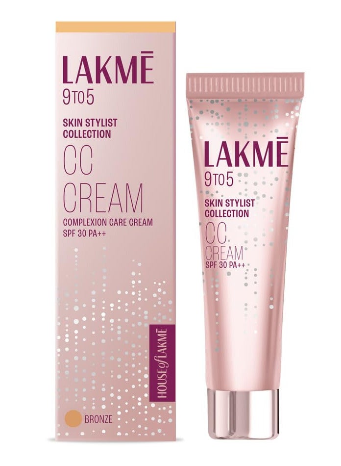لاكمي كريم CC للعناية بالبشرة من 9 إلى 5 سكين ستايلست كوليكشن بعامل حماية من الشمس 30 PA++ برونزي 30 جم - Image 1