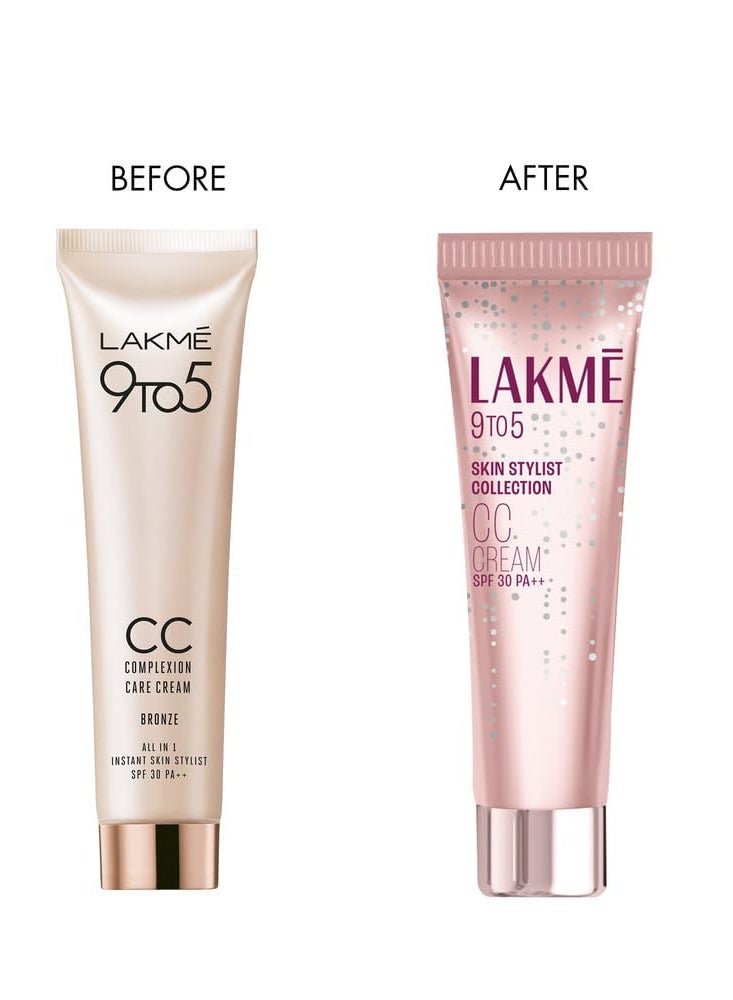 لاكمي كريم CC للعناية بالبشرة من 9 إلى 5 سكين ستايلست كوليكشن بعامل حماية من الشمس 30 PA++ برونزي 30 جم - Image 2