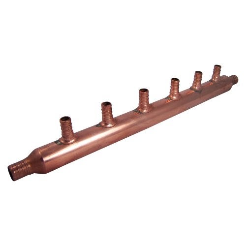 SharkBite 22788 6-Port Open Copper PEX Manifolds, 1 Inch Trunk, 3/4 Inch, 1/2 Inch Ports - Image 1