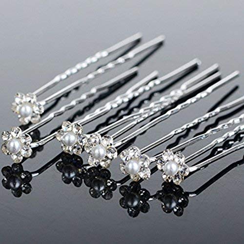 Manodhruva® 48 Pcs Bridal Hair Accessories Fancy Silver Pearl Hair Juda Pin for Bun Styling for Women Girls, Pack of 48 Pins, 1 cm Diameter with 6.5 cm Total Length - Image 3