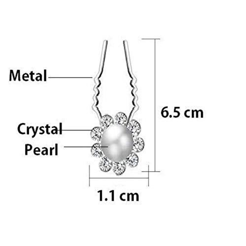 Manodhruva® 48 Pcs Bridal Hair Accessories Fancy Silver Pearl Hair Juda Pin for Bun Styling for Women Girls, Pack of 48 Pins, 1 cm Diameter with 6.5 cm Total Length - Image 2